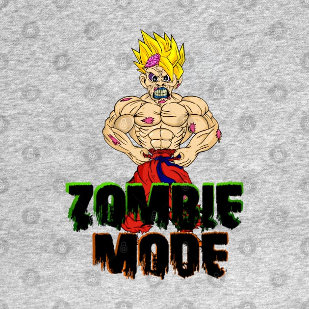 Zombie Goku with Black writing by Madness Within